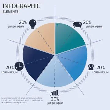 Infographic pie chart design Illustrazione stock