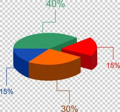 Infographic pie chart with percentage Stock Illustration