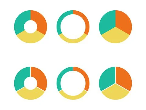 Infographic pie chart set. Cycle presentation diargam of collection 3 section イラスト素材