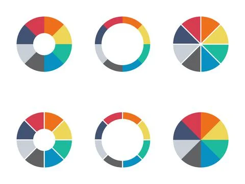 Infographic pie chart set. Cycle presentation diagram of collection 8 section イラスト素材