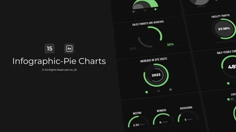 Infographic - Pie Charts Stockmateriaal After Effects