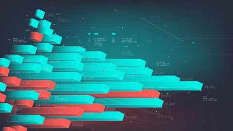 Infographic pillars, statistical data analysis and processing, vector busines Stock Illustration
