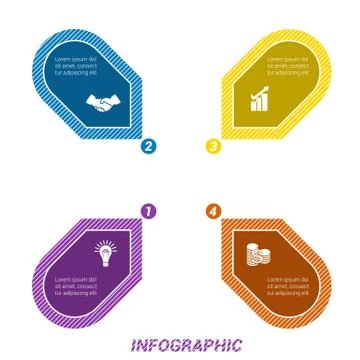 Infographic Points arranged in circle four イラスト素材