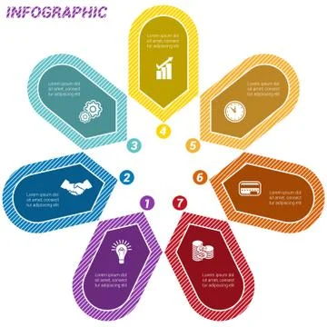 Infographic Points arranged in circle seven イラスト素材