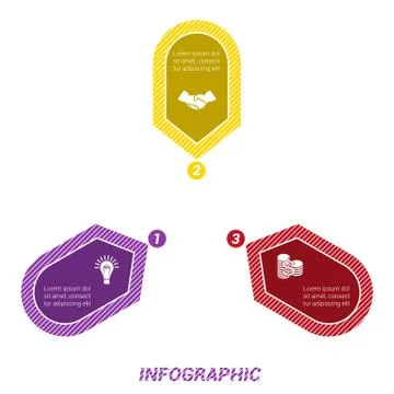 Infographic Points arranged in circle three Stock Illustration