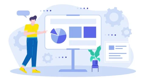 Infographic presentation with a man character illustration animated video Stock Footage 281758992