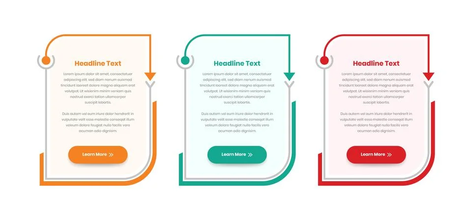 Infographic presentation text card with button and abstract arrow shape Illustrazione stock