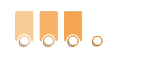 Infographic process animated five orange cards dropping down side by side 4.. Stock Footage 342086143
