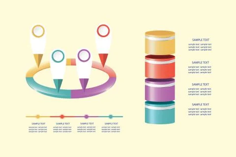 Infographic of process in four steps Stock Illustration