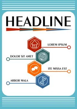 Infographic process visualization template, abstract vector with hexagonal el Stock Illustration