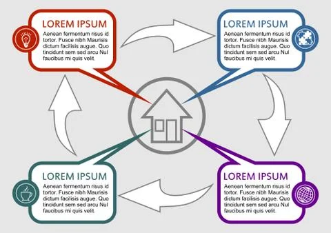 Infographic process visualization template, abstract vector with callout Stock Illustration