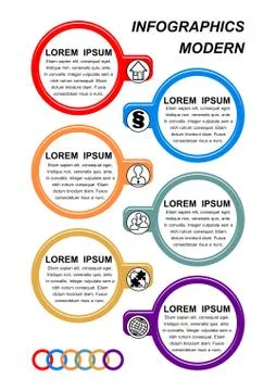 Infographic process visualization template, abstract vector with multicolored Stock Illustration