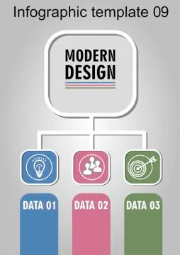Infographic process visualization template, abstract vector with icons and copy Stock Illustration