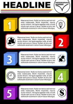 Infographic process visualization template, abstract vector with colorful cube Stock Illustration