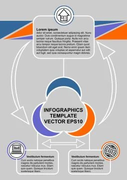Infographic process visualization template, simple abstract vector with icons Stock Illustration