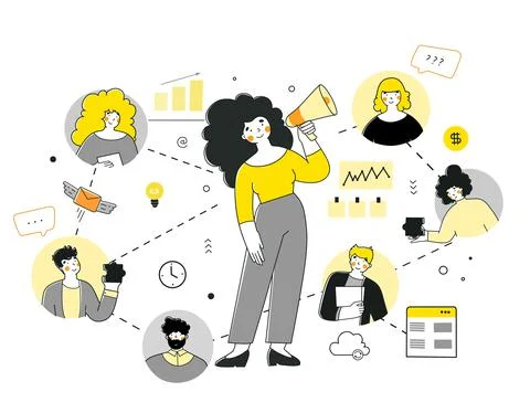 Infographic project manager for web design. Flat style vector. Distance 스톡 일러스트