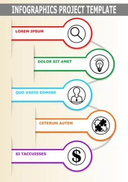 Infographic project template, abstract vector with simple multicolored graphic Illustrazione stock