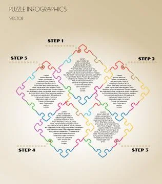 Infographic puzzle vector Illustrazione stock