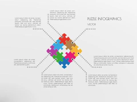 Infographic puzzle vector Stock Illustration