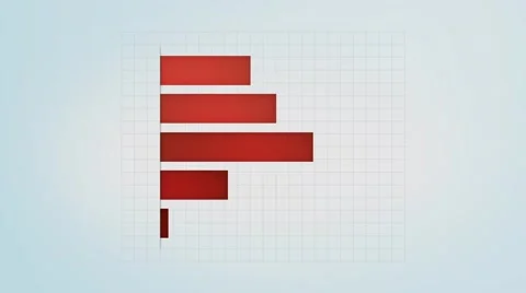 Infographic red bar graph with different values, loop Stock Footage 44269737