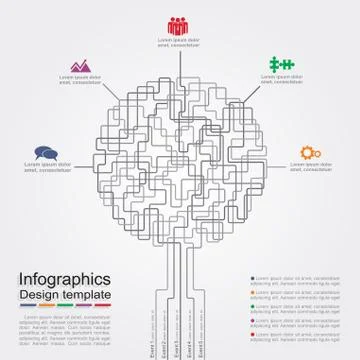 Infographic report template with text and icons. Vector Stock Illustration