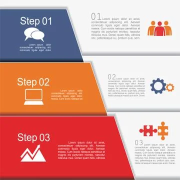 Infographic report template with text and icons. Vector Illustrazione stock