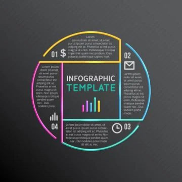 Infographic report vector template with line elements and icons. business イラスト素材