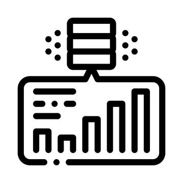 Infographic research of machine learning line icon vector illustration 스톡 일러스트