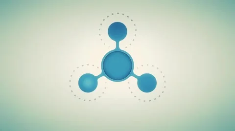 Infographic with rotating blue circles, loop Stock Footage 43676822