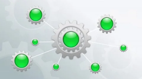 Infographic rotating metal gears loop Stock Footage 43676792