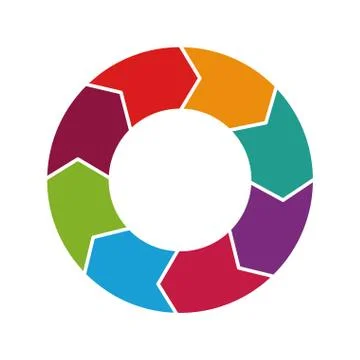 Infographic round multicolored data icon. Vector graphic Stock Illustration