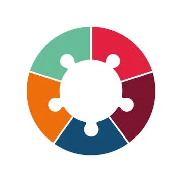 Infographic round multicolored data icon. Vector graphic Stock Illustration