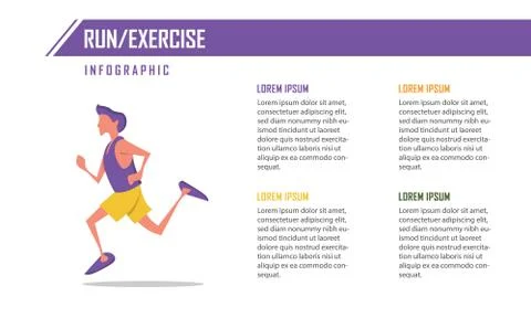 Infographic of run exercise vector Stock Illustration