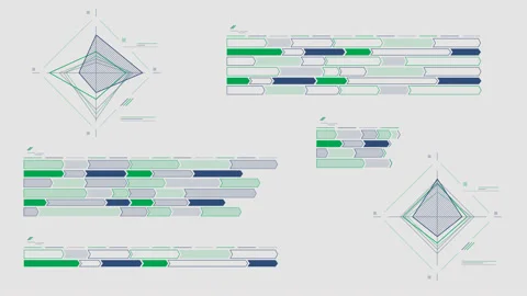 Infographic schemes on the alpha channel Stock Footage 111456124
