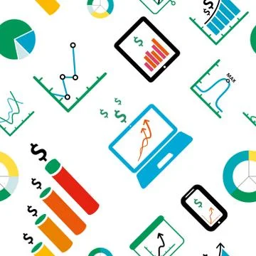 Infographic seamless background Stock Illustration