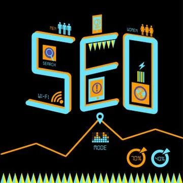 Infographic seo Ilustración de archivo