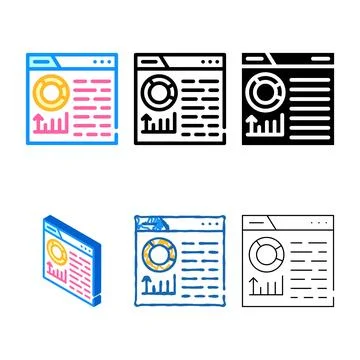 Infographic seo optimization color range icon vector 库存插图