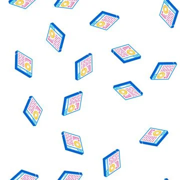 Infographic seo optimization isometric icon seamless pattern Illustrazione stock