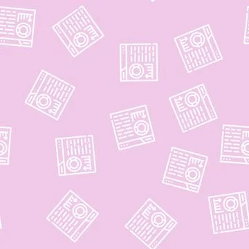 Infographic seo optimization line vector seamless pattern Illustrazione stock