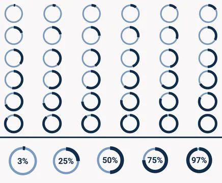 Infographic set of percentage loading circle Stock Illustration