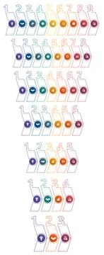 Infographic sets of numbered arrows Stock Illustration