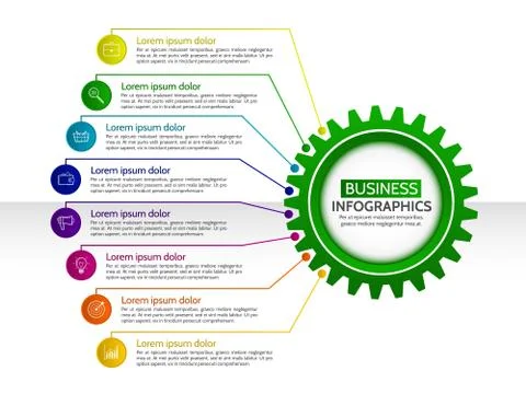 Infographic with simple elements design template. Abstract lines, icons and t Stock Illustration