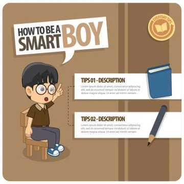 Infographic Of A Smart Boy Stock Illustration