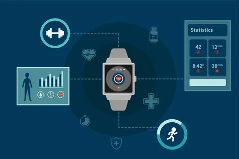 Infographic smartwatch vector design Stock Illustration