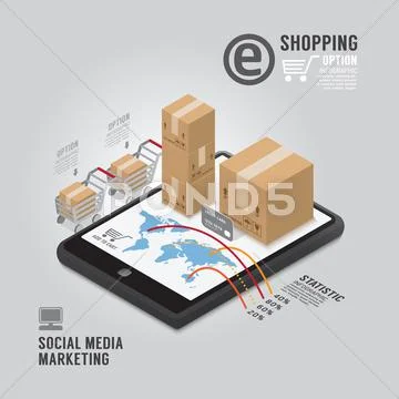 Infographic social media marketing template design . concept vector illustrat Stock Illustrationen