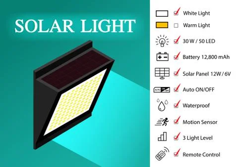 Infographic Solar Light with Icon, vector art Stock Illustration