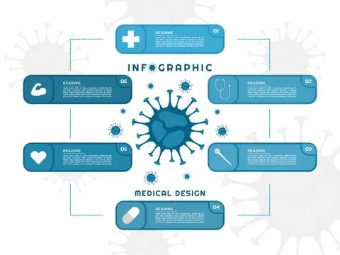 Infographic square label and dashed line design coronavirus concept Stock Illustration