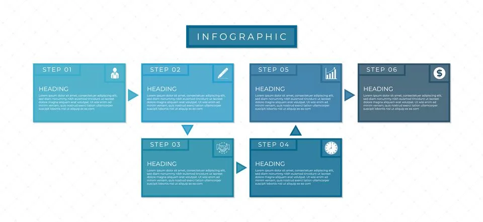 Infographic square shape plan work step to success for business Stock Illustration