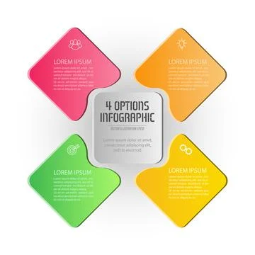 Infographic square. The triangle diagram is divided into 4 parts. 스톡 일러스트