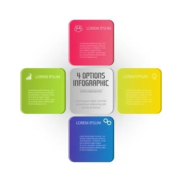 Infographic square. The triangle diagram is divided into 4 parts. 스톡 일러스트